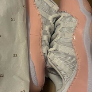 Jordan Women's Pink and White Sneakers